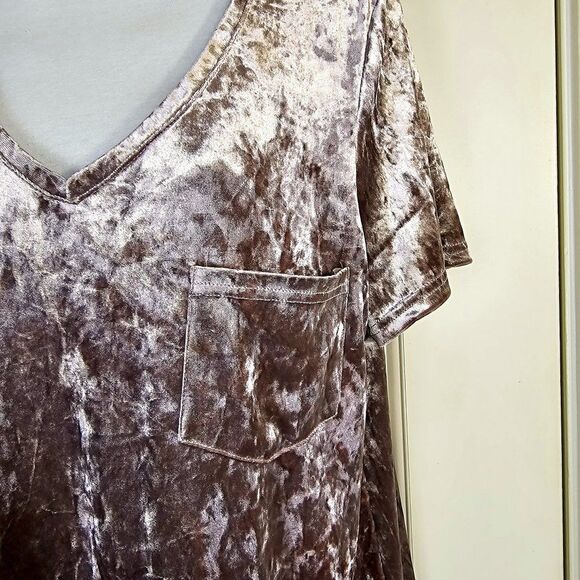 Spring + Mercer Velvet Legging Tee Hi-Low Tunic in Rose Smoke Size L - Picture 3 of 5